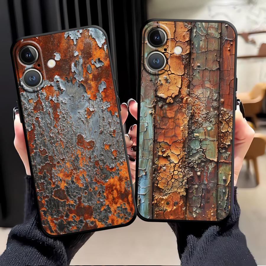 Retro Rust Case for Apple iPhone 17 Pro Max 16 11 14 XR XS MAX Air 12 15 Pro 7 8 13 Funda Phone Cover