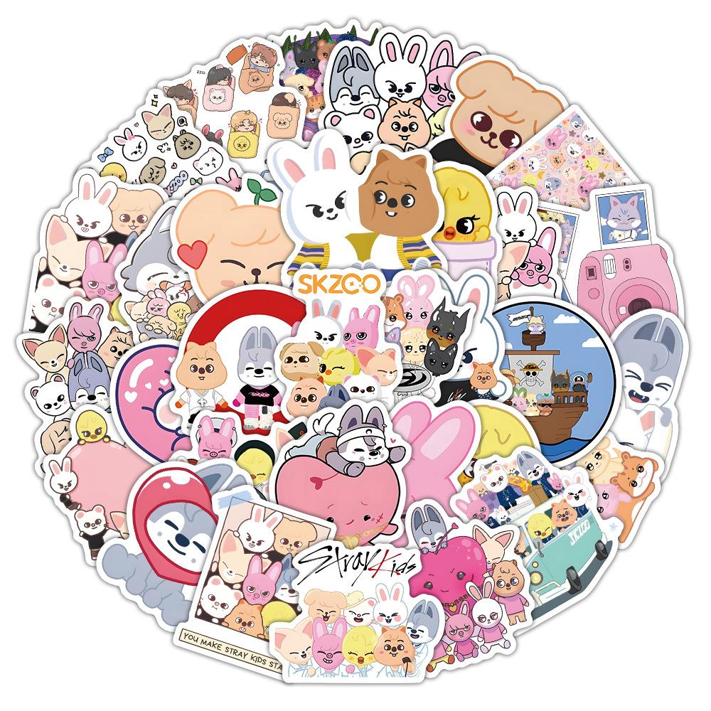 50Pcs Cute Kpop Skzoo Stickers for Helmet Water Bottle Laptop Phone Skateboard DIY Notebook Decals