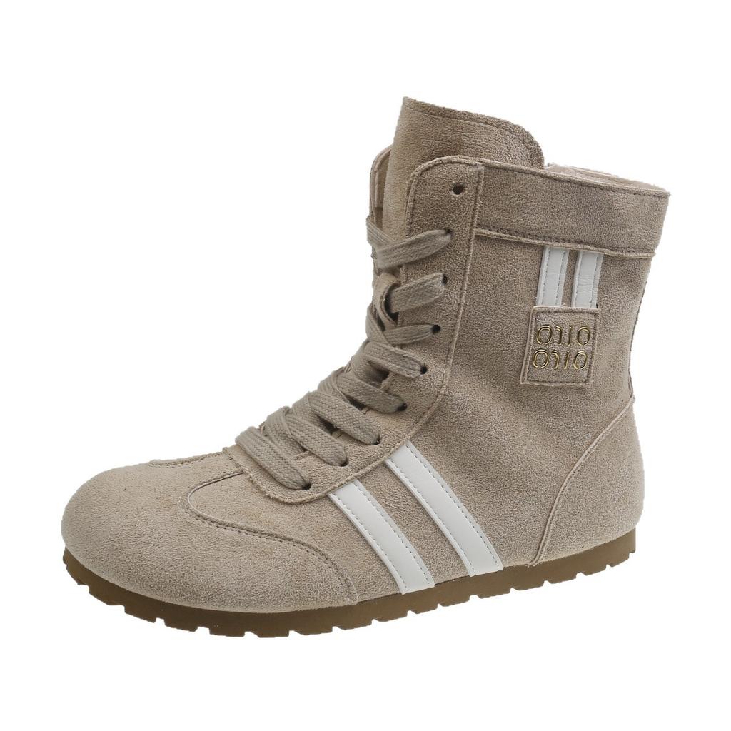 Internet celebrities with heightening women's boots popular flat-bottomed casual versatile niche sports small lace-up Martin boots women