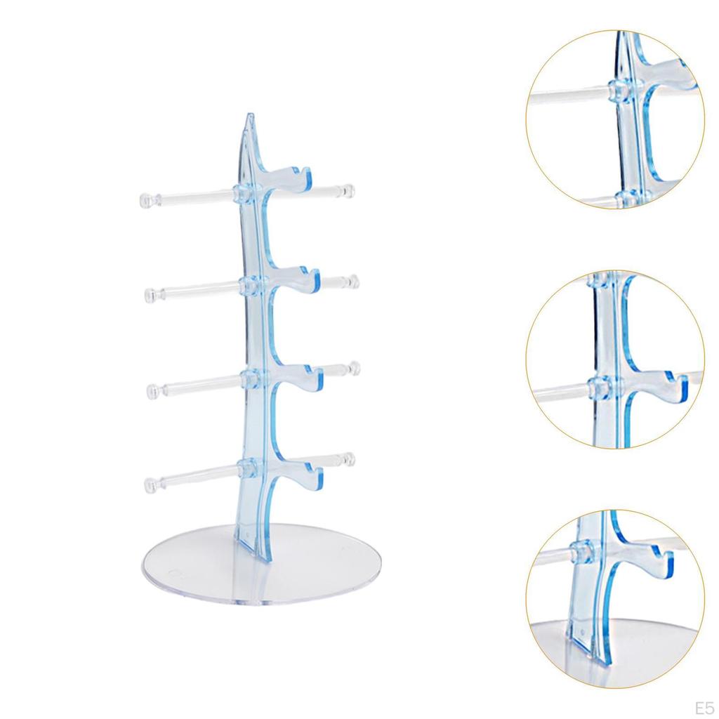 Eyeglass Holder, Display Stand, Stable Base, Lightweight, for 4 Pairs of Glasses,