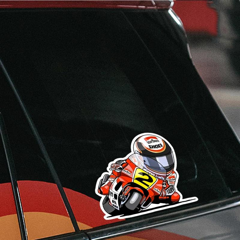 Creative anime motorcycle and rider personalized car laptop stickers, car motorcycle bicycle sun protection and waterproof stickers decoration