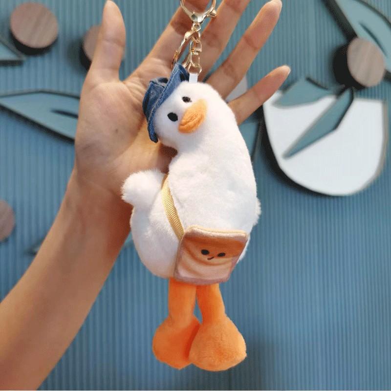 Adorable Cartoon Duck Keychain Plush Toy For Backpacks And Bags