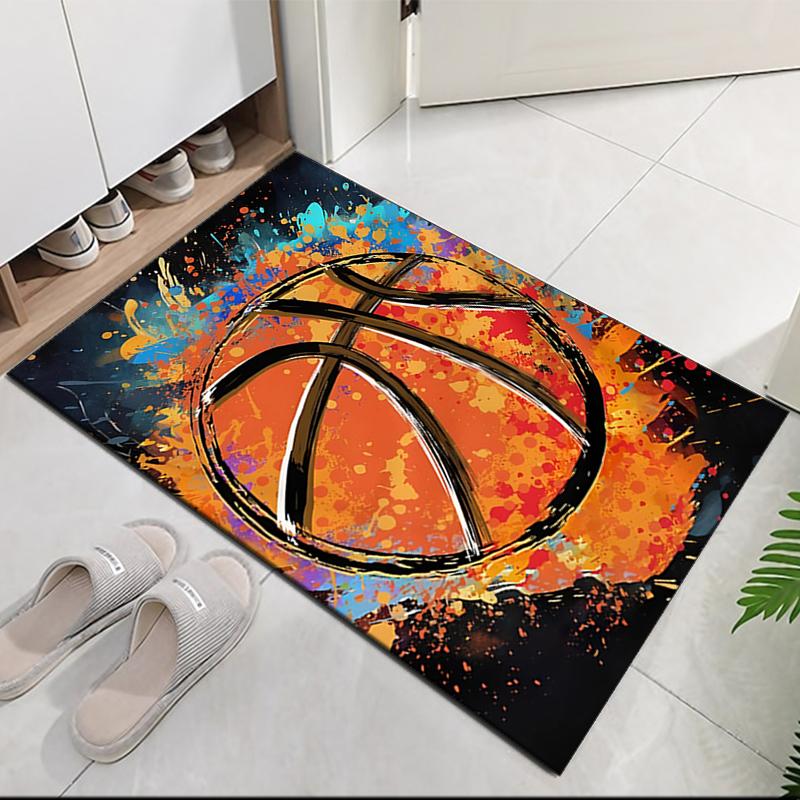 Basketball Printed Carpet, for Office Chair Living Room Bedroom Kitchen Room Decor Gifts.