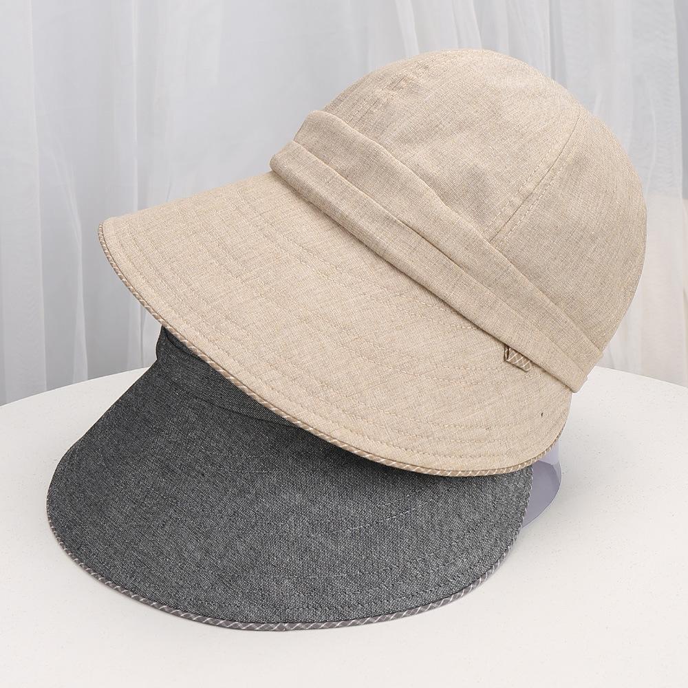 New simple spring and summer bucket hat can tie ponytail sun hat outdoor casual versatile sunshade sun protection cap