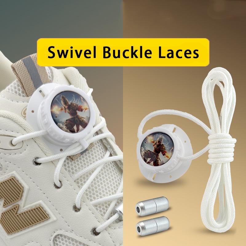 1Pair Fashion Wukong Swivel Buckle Laces Automatic Shoelaces Without Ties Sneakers No Tie Shoe Laces Kids Adult Shoelace