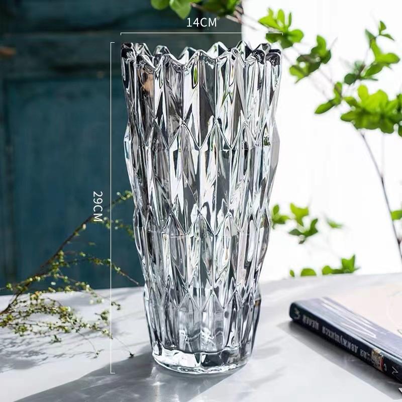 High-End Transparent Glass Crystal Vase for Fresh Flower Arrangements