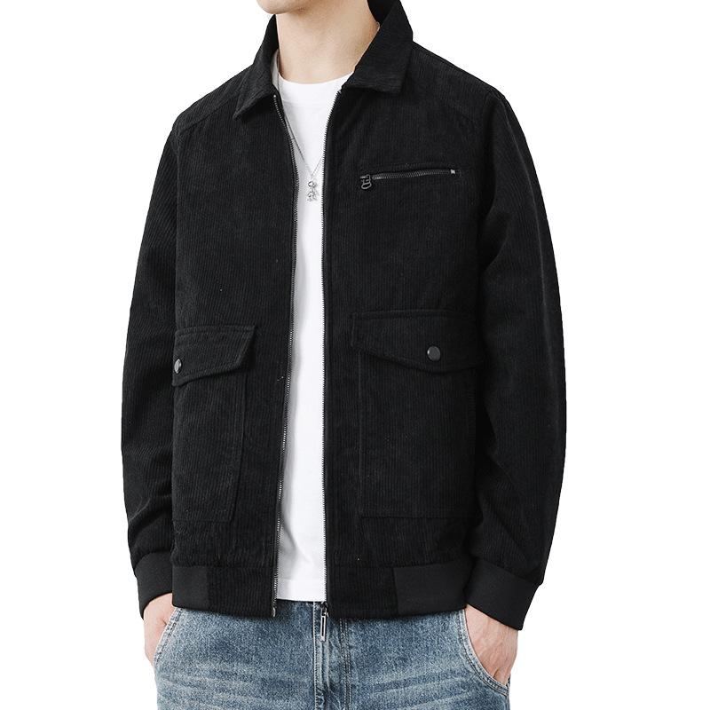 Осенняя новая вельветовая куртка мужское пальто свободный повседневный корейский стиль — фото 5
