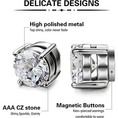 Eight Fake Earrings Without Pierced Ears Zircon Earrings for Men and Women Sell Zircon Magnet Earrings.