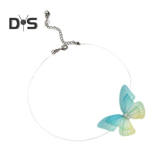 Schmetterlings-Halskette, Boho-Stil, unsichtbare Kette, Schmetterlingsfee-Halskette, transparente Angelschnur-Halskette für Frauen und Mädchen