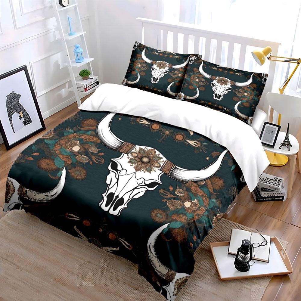 "Whimsical Wild Skull Elegance" Bedding Sets Duvet Covers Pillowcases(1* Duvet Cover 2* Pillowcases Without Duvet Insert)