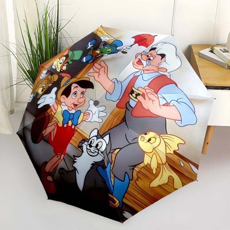 

1pc Pinocchio Adventure: Discover the Magic of Disney s Classic Characters with Our Automatic Folding Umbrella - Perfect for Fans, Travelers