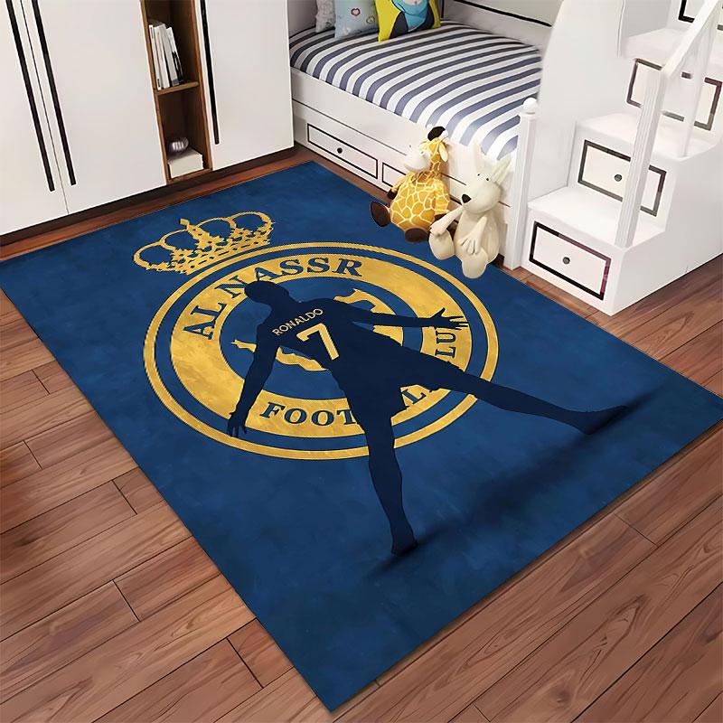 Football Club Gold Emblem Carpet Suitable As a Non-slip Mat for the Living Room or Bedroom Sofa