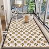 Waterproof and UV-resistant balcony floor mat, full-coverage bay window mat, scrub-friendly entrance carpet, wash-free PVC mat.