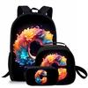 3 Pcs Set Letter Round Lunch Bags ,Pencil Bags ,School Bags For Boy/Girls Best Gifts 2D Flat Cartoon Backpack For Children