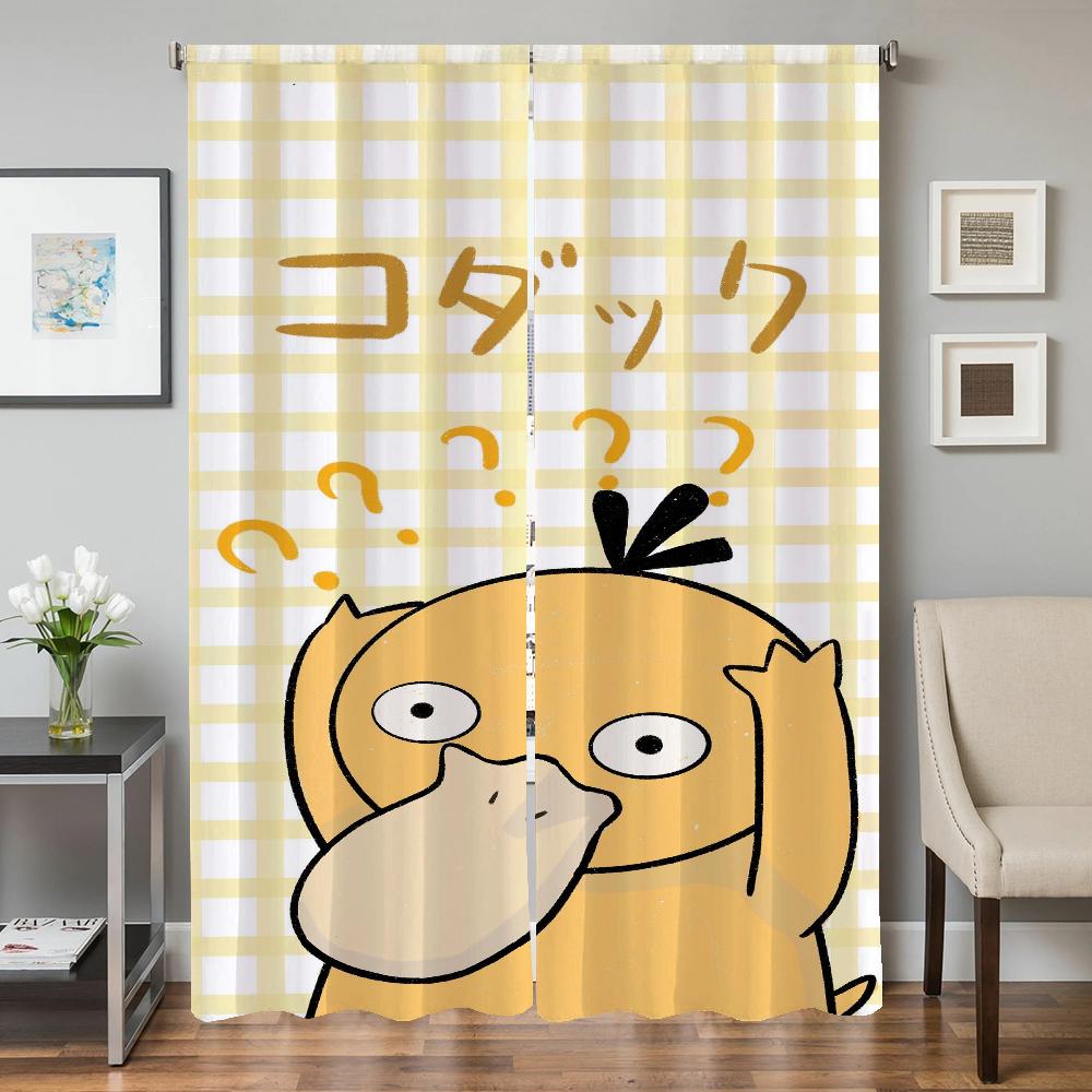 Heim Interieur Küchenvorhänge für Wohnzimmer 2 Stück Verdunkelungsvorhänge Türvorhang P-pokemon-n Schlafzimmer Dekoration Raumteiler W50xH70cmx2pcs-CL
