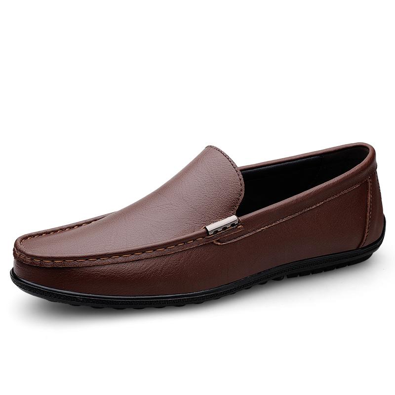 Genuine Leather Loafers Men Design Moccasin Fashion Slip On Soft Flat Casual Men Shoes Adult Male Footwear Handmade Boat Shoes