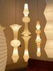 Japanese Wabi-sabi Style Isamu Noguchi Xuan Paper Long Vintage Chandelier for Aisles, Staircases, and Loft Window Displays.