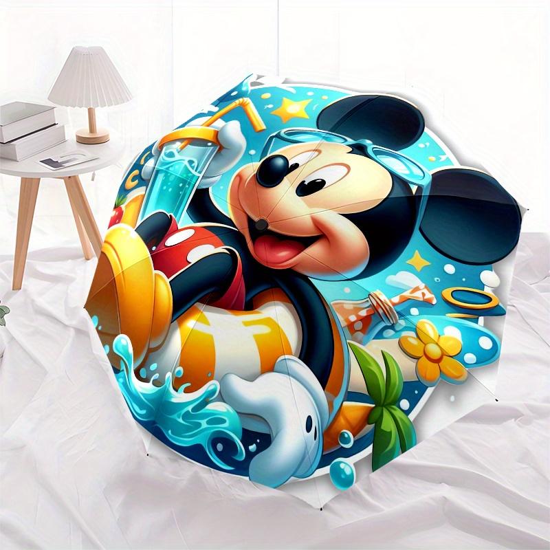Mickey Mouse,Summer Fun Automatic Umbrella Tri fold Portable Umbrella, Best Holiday Gift for Men and Women, Durable Iron Frame, Playful De