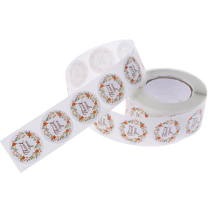 500Pcs/roll Floral Thank You Sticker for party Package stationery sticker