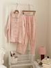 11 pajamas loungewear small lapel women's simple cotton double-layer yarn pajamas Melody breathable loungewear