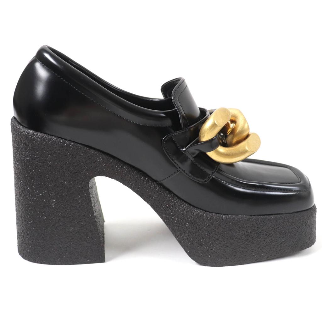 Stella McCartney loafers Chain detail chunky heel black leather Women 38 810103 Used