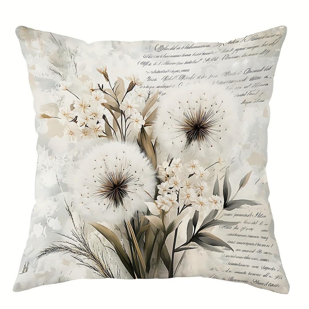 Vintage Floral Script Heritage PillowcasesLiving room sofa cushion cover, soft and comfortable, bedroom room decoration