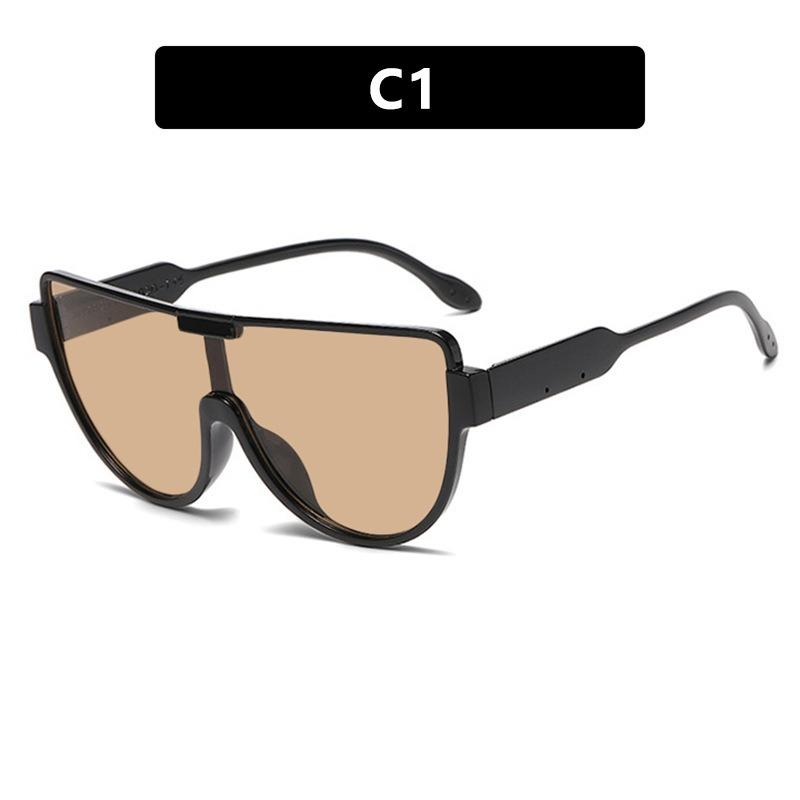 

2025 New Design One-peiece Semi-round Sunglasses Designer Half Frame Goggle Shades Outdoor Oversized Sun Glasses for Women & Men
