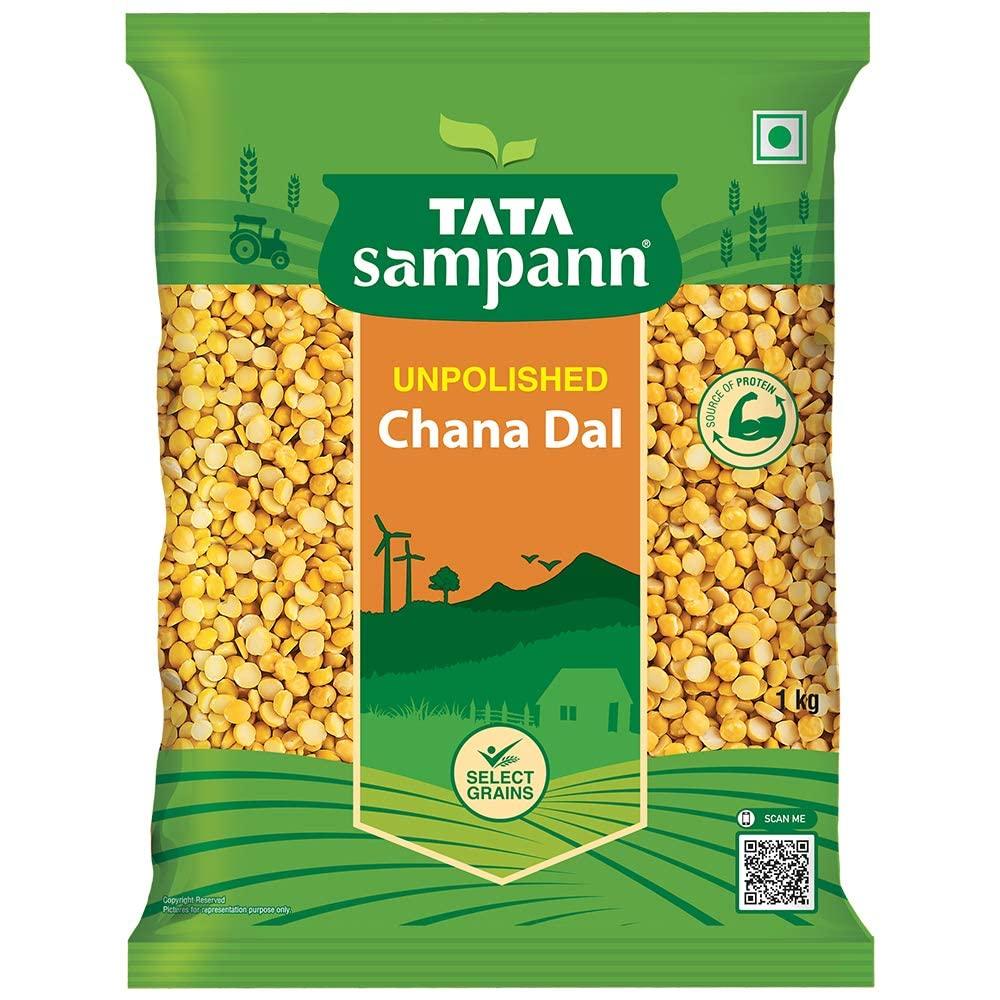 

Tata Sampann Unpolished Chana Dal 1 kg Premium Quality Pulses For Cooking Soups Salads Snacks Kitchen Essential