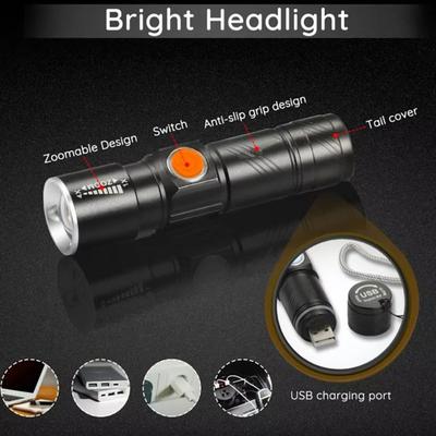 Světlo na kolo Teleskopický zoom USB dobíjecí Režimy Nastavitelný Lehký Vodotěsný MTB Silniční Horské kolo Noční jízda LED Přední světlo