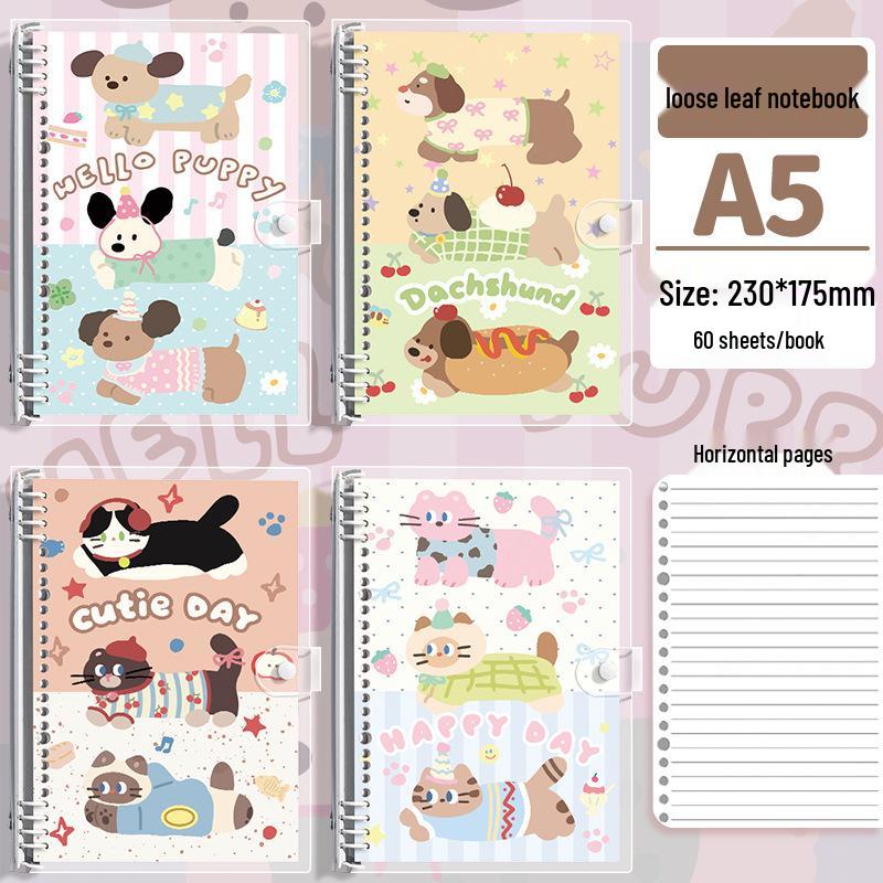 High-Transparency PVC A5 Cartoon Binder with B5 Extra Thick Student Notebook