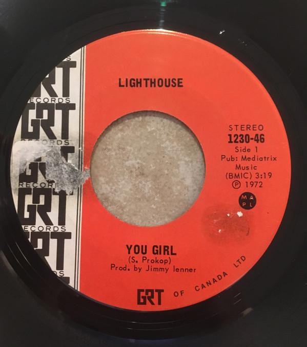 

7inch Record LIGHTHOUSE - You Girl 123046 GRT 1972 Canada Rock Used