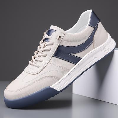 Chaussure Décontractée en Cuir Véritable pour Homme Baskets Classiques pour Adolescents Chaussures de Skateboard Confortables Chaussures Vulcanisées Confortables et Polyvalentes pour Homme