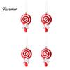 Holiday Hanging Ornaments 4 Pcs Gingerbread Christmas Ornaments, Candy Cane, Tree, Lollipop, Hand Painted Resin Crafts Man Xmas Tree Decoration