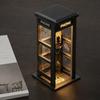 Vintage Telefonzelle Nachtlicht, Retro Rote Straßenlaterne mit Warmem LED, Miniatur Schreibtischlampe für Schlafzimmer Büro