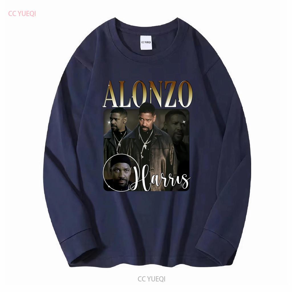 Training Day Denzel Washington Alonzo Harris Maglietta Film Cotone Nero vintage Lavata moda Leggermente grafica Alla moda Casual