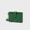 Gela Green Cowhide Flower Charm Card Holder DCHO6F020E2