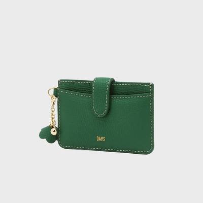 Gela Green Cowhide Flower Charm Card Holder DCHO6F020E2