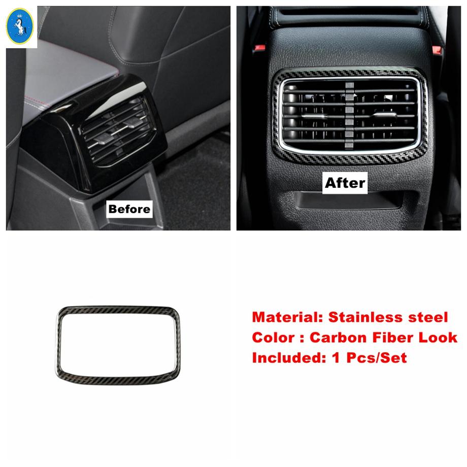 Carbon Fiber Interior Rear Air Outlet / Trunk Switch Button / Water Cup Frame Cover Trim Accessories For VW ID.4 ID4  - 2024