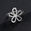 LIKGREAT Stainless Steel Daisy Flower Ring Women Gold Color Aesthetic Bohemian Finger Ring Wedding Engagement Jewelry Gift