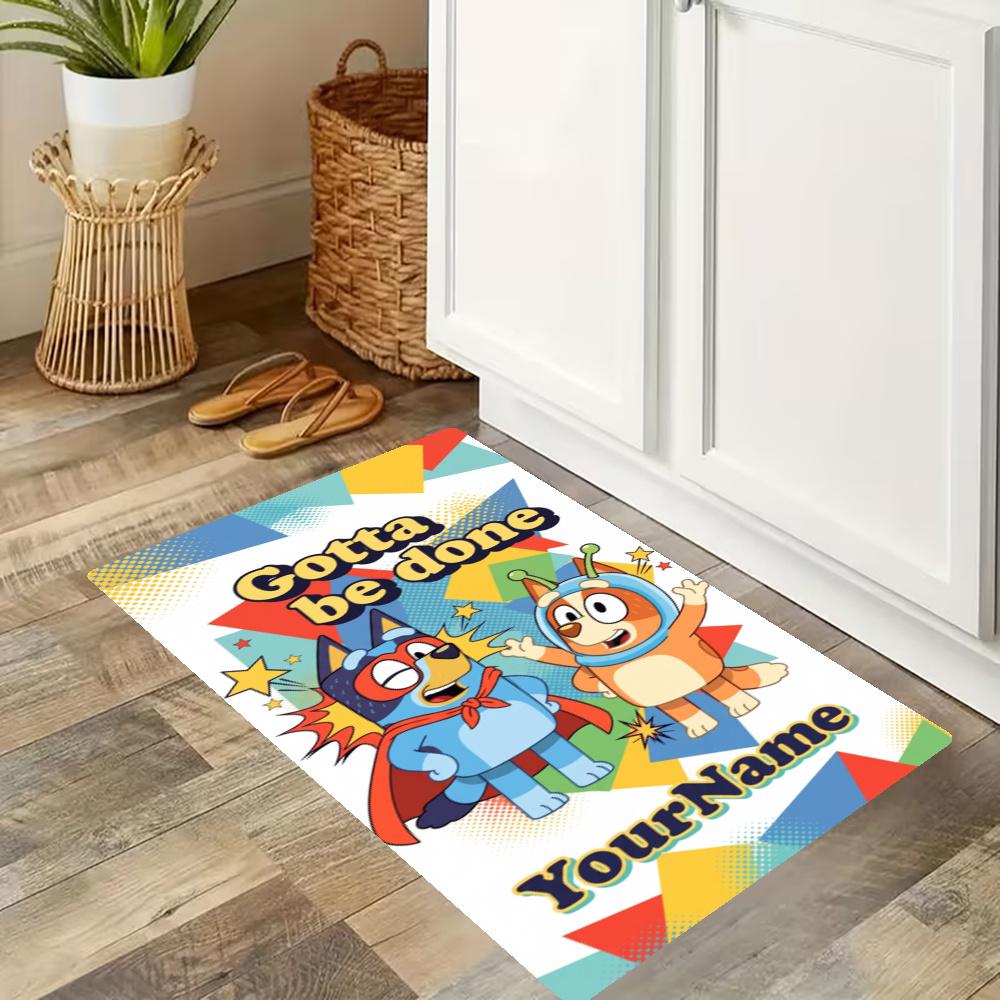 Bluey Customize Your Name Kitchen Rug Runner Rug Laundry Mat Hallway Entryway The Best Gift Choice