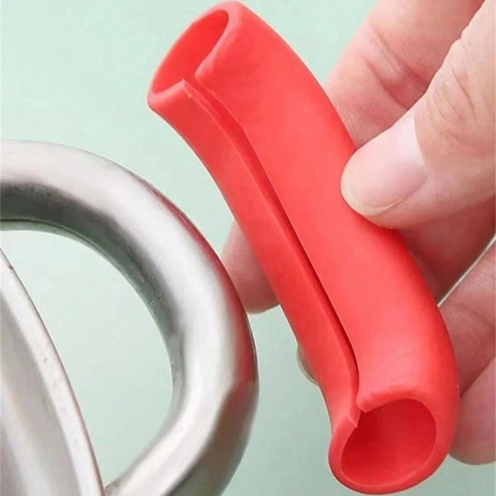2pcs Silicone Pot Handle Cover, Creative Hollow Out Heart Detail Anti Scald Anti Slip Pot Handle Protector For Kitchen/Kitchen Gadgets/Oven Mitts