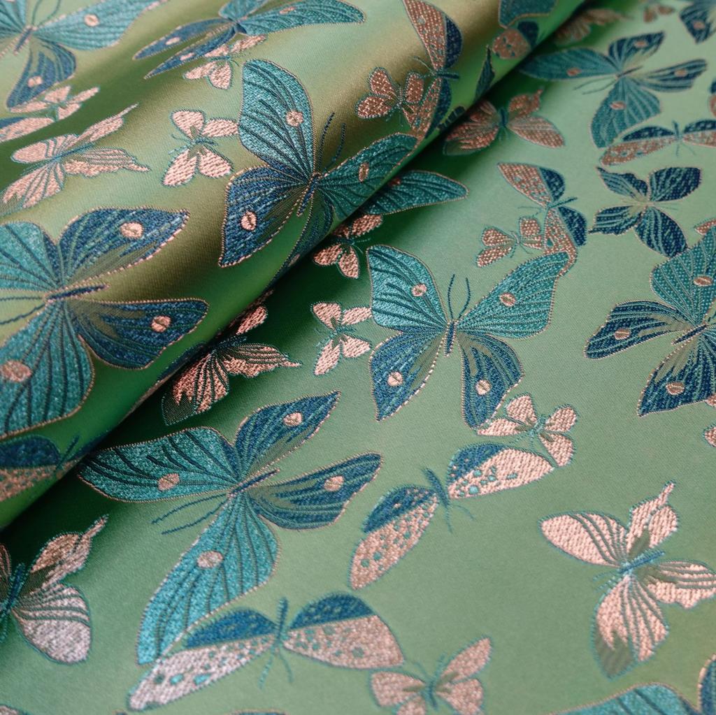 Embossed Jacquard Fabric Butterfly Design Sewing Material Cheongsam Dress Garment Fabric Wide 114cm Sold By Meter
