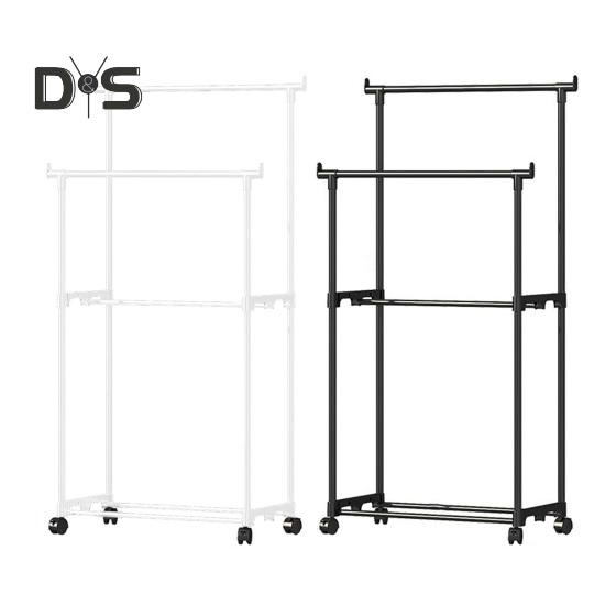 Modernes modulares Lagerregal für Kleiderbügel, stark belastbar, einfach zu montieren, Kleiderbügel mit Doppelstange