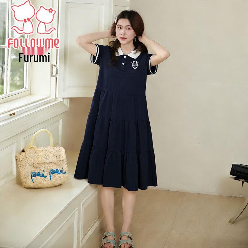 FULUOMI Big Girls' Polo Collar Preppy Dress