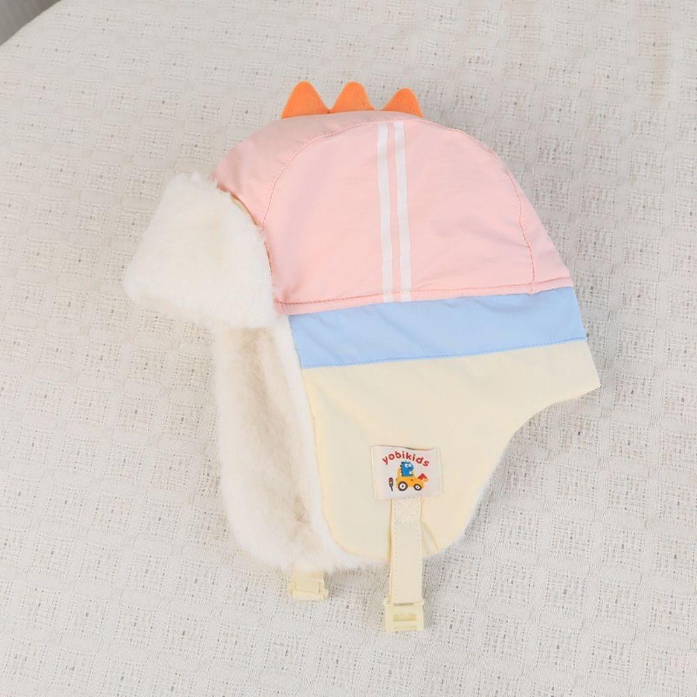 Polyester Cartoon Trapper Hat Thick Kids Earflap Hat Cute Dinosaur Winter Hat  Aged 4-10 Years