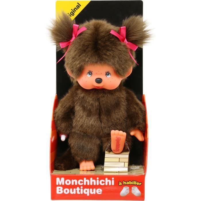 Peluche Singe - BANDAI - Peluche l'Original Fille - Monchhichi - 20 Cm