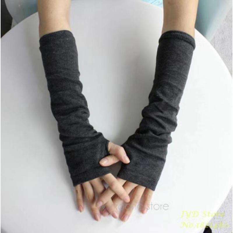 FAITOLAGI Fashion Women Winter Knitted Gloves Winter Arm Warmers Gloves Fingerless Long Gloves
