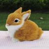 Small Bunny Ornament Faux Fur Rabbit Decoration Realistic Plush Rabbit Figurines for Easter Decor Bunny Models with for Home