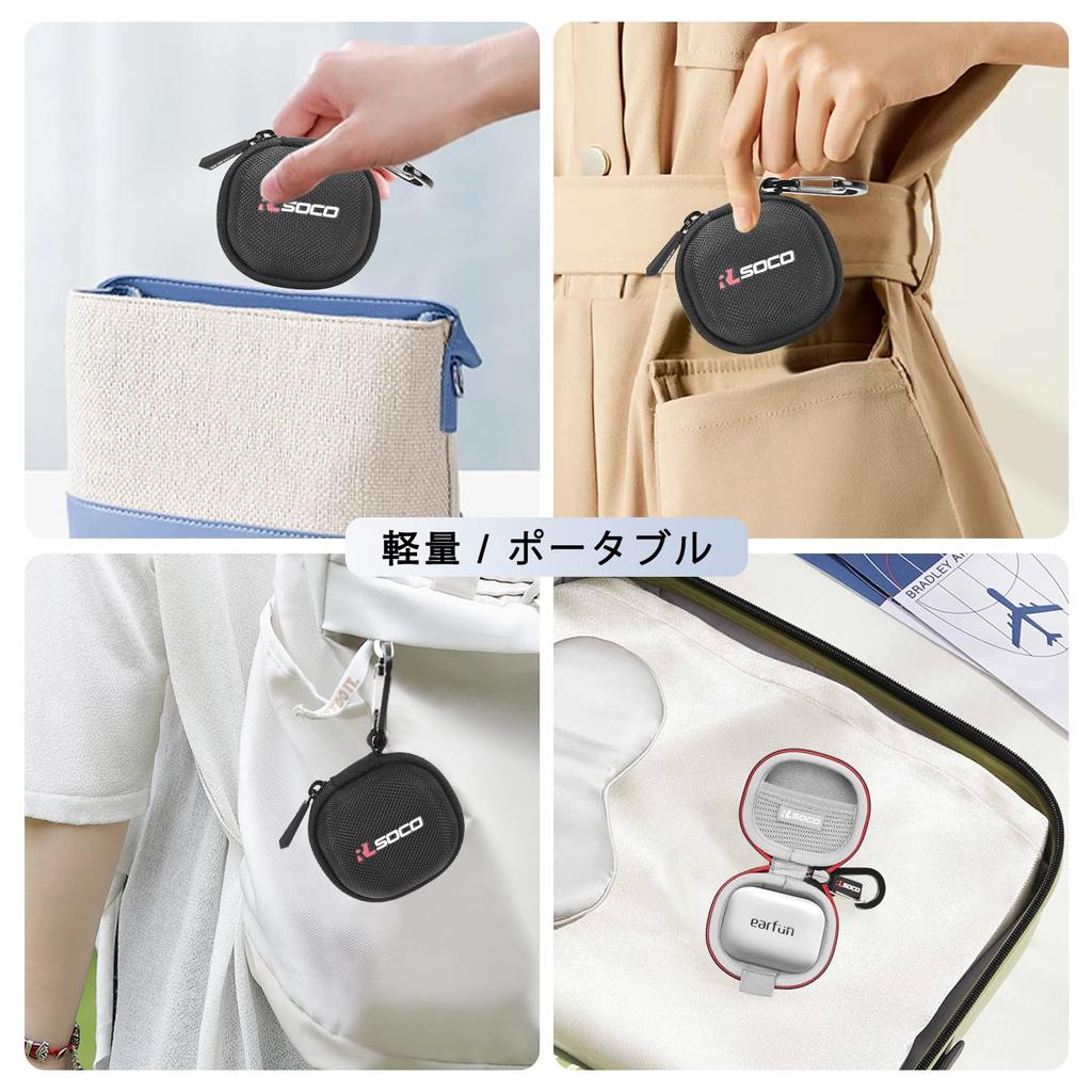 RLSOCO Case for Earfun Air Pro 4 Compatible with Earfun Air Pro 4 Completely Wireless Earphones (Black)