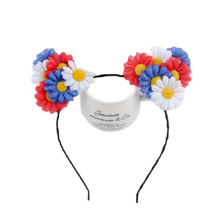 Boho Chic Daisy Girls Headbands Women Solid Embroidery Flower Hair Bands Kids Candy Chrysanthemum Headwear Hair Accessories